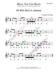 Click to Enlarge: All Who Born in January Letter Names Format