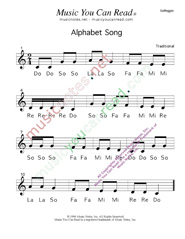 Click to Enlarge: Alphabet Song Solfeggio Format