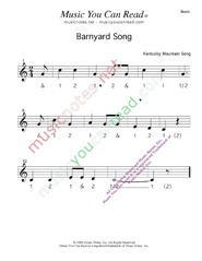 Click to enlarge: Barnyard Song  Beats Format 