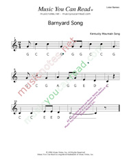 Click to Enlarge: Barnyard Song Letter Names Format