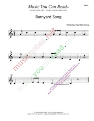 Click to enlarge: Barnyard Song  Music Format