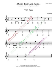 Click to Enlarge: "The Bus" Letter Names Format