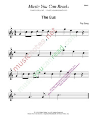Click to enlarge: "The Bus"  Music Format