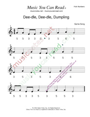 Click to Enlarge: "Deedle, Deedle, Dumpling" Pitch Number Format