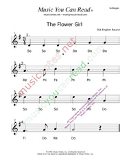 Click to Enlarge: "The Flower Girl" Solfeggio Format