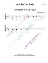 Click to Enlarge: "For Health and Strength" Rhythm Format