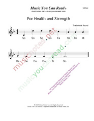 Click to Enlarge: "For Health and Strength" Solfeggio Format