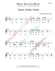 Click to Enlarge: "Green, Green, Green" Rhythm Format