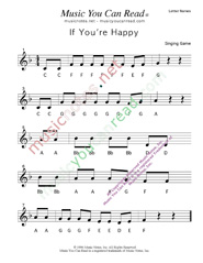 Click to Enlarge: "If You're Happy" Letter Names Format