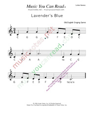 Click to Enlarge: "Lavender's Blue" Letter Names Format