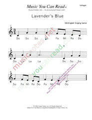 Click to Enlarge: "Lavender's Blue" Solfeggio Format