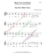 Click to enlarge: "My Hat (Mein Hut)" Beats Format