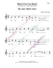 Click to Enlarge: "My Hat (Mein Hut)" Solfeggio Format
