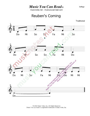 Click to Enlarge: "Reuben's Coming" Solfeggio Format
