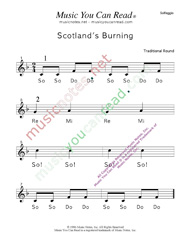 Click to Enlarge: "Scotland's Burning" Solfeggio Format