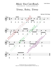 Click to Enlarge: "Sleep, Baby, Sleep" Letter Names Format