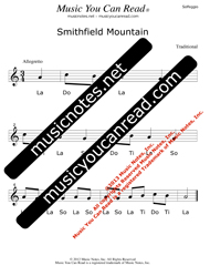 Click to Enlarge: "Smithfield Mountain" Solfeggio Format