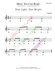Click to Enlarge: "Star Light Star Bright" Letter Names Format