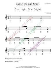 Click to Enlarge: "Star Light Star Bright" Pitch Number Format