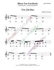 Click to Enlarge: "This Old Man" Letter Names Format