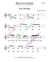 Click to Enlarge: "This Old Man" Solfeggio Format