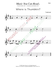 "Where is Thumpkin" Music Format