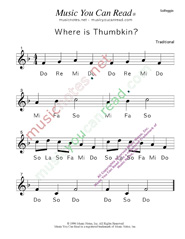Click to Enlarge: "Where is Thumpkin" Solfeggio Format