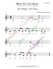 Click to Enlarge: "All Night, All Day" Letter Names Format