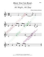 "All Night, All Day" Music Format