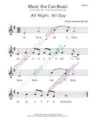 Click to Enlarge: "All Night, All Day" Rhythm Format