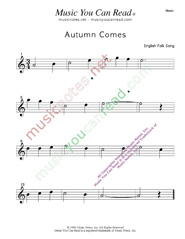 "Autumn Comes" Music Format