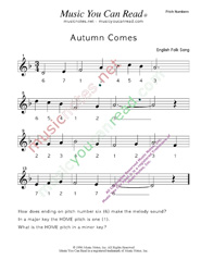 Click to Enlarge: "Autumn Comes" Pitch Number Format