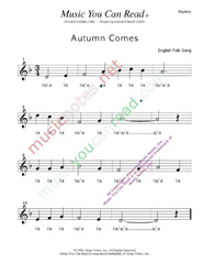 Click to Enlarge: "Autumn Comes" Rhythm Format