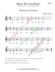 Click to Enlarge: "Autumn Comes" Solfeggio Format