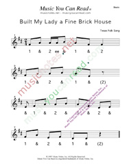 Click to enlarge: "Built My Lady a Fine Brick House" Beats Format