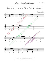 Click to Enlarge: "Built My Lady a Fine Brick House" Pitch Number Format