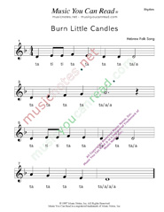 Click to Enlarge: "Burn Little Candles" Rhythm Format