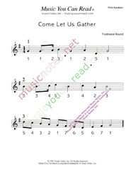 Click to Enlarge: "Come Let Us Gather" Pitch Number Format