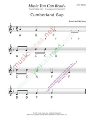Click to Enlarge: "Cumberland Gap" Letter Names Format