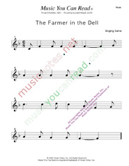 "The Farmer in the Dell" Music Format