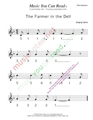 Click to Enlarge: "The Farmer in the Dell" Pitch Number Format