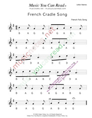 Click to Enlarge: "French Cradle Song" Letter Names Format