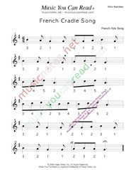 Click to Enlarge: "French Cradle Song" Pitch Number Format