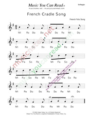 Click to Enlarge: "French Cradle Song" Solfeggio Format