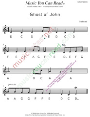 Click to Enlarge: "Ghost of John" Letter Names Format