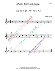 "Goodnight to You All" Music Format