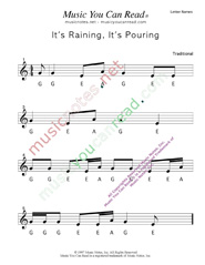 Click to Enlarge: "It's Raining, It's Pouring" Letter Names Format