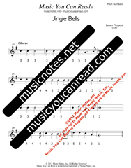 Click to Enlarge: "Jingle Bells" Pitch Number Format