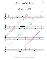 "La Cucaracha" Music Format