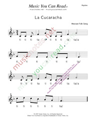 Click to Enlarge: "La Cucaracha" Rhythm Format
